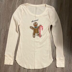 Cream Long Sleeve Gingerbread Shirt